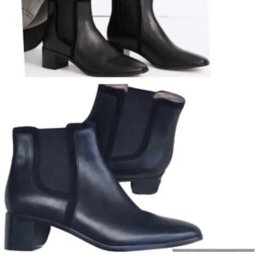 Madewell Chelsea Boots Women Size 8 Ainsley Black Leather Ankle Booties Staple